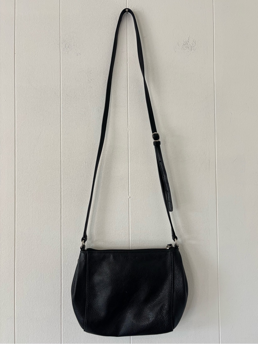 COACH Park Swingpack Purse Black Pebbled Leather Crossbody Turn Lock Zip y2k - Picture 3 of 10